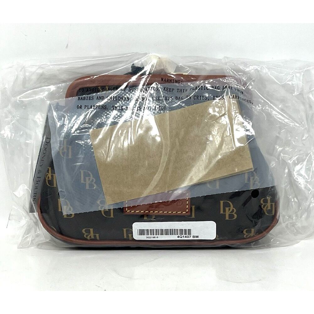 Dooney & Bourke Gretta Large Frame Purse Wallet Kiss Lock BROWN TMORO NWT Logo - Picture 15 of 16